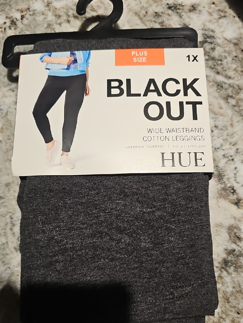 HUE Blackwide Cotton Leggings - Charcoal Gray NWT Size 1X